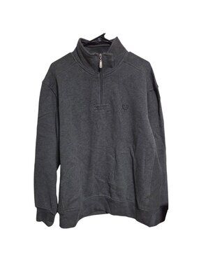 Izod Sweatshirt Mens Size Large Gray 1/4 Zip Pullover Cotton Blend Casual